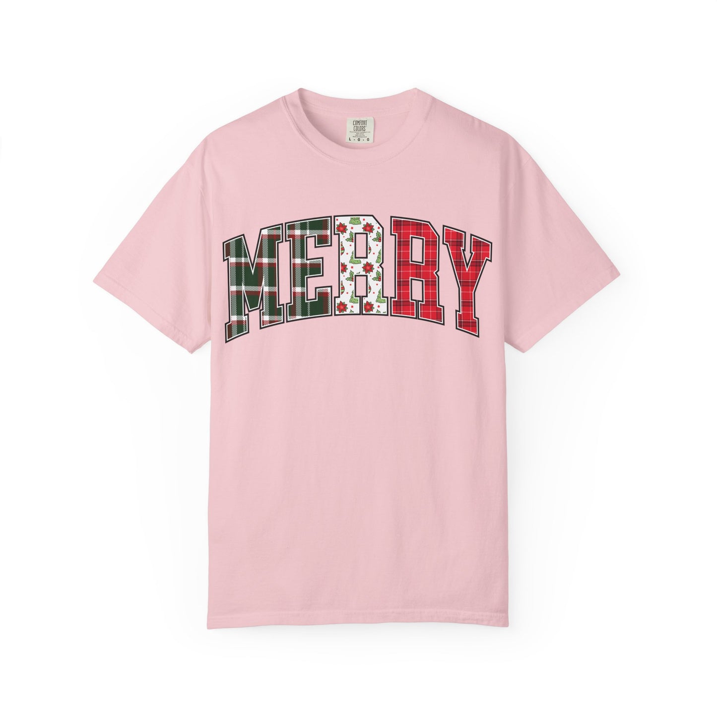 Merry Christmas T-shirt | Xmas Tees |  Xmas Gift Idea | Cute Winter Holiday Outfit | Patchwork Merry Christmas