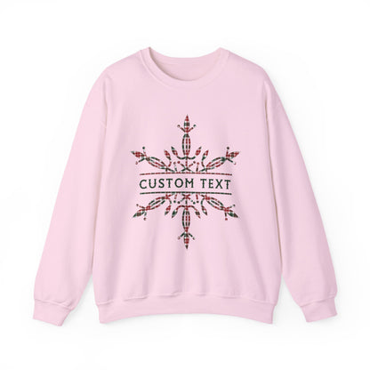 Custom Christmas Plaid Snowflake Family Name Shirt |  Personalized Holiday Group Sweatshirt |  Matching Cousin Crew Christmas Party Gift