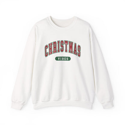 Womens Christmas Sweatshirt | Retro Christmas Vibes Sweatshirt | Holiday Sweater | Womens Xmas Party Crewneck, Festive Holiday Outfit
