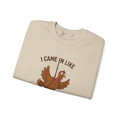 I Came In Like Butterball turkey illustration Sweatshirt | Thanksgiving turkey design
