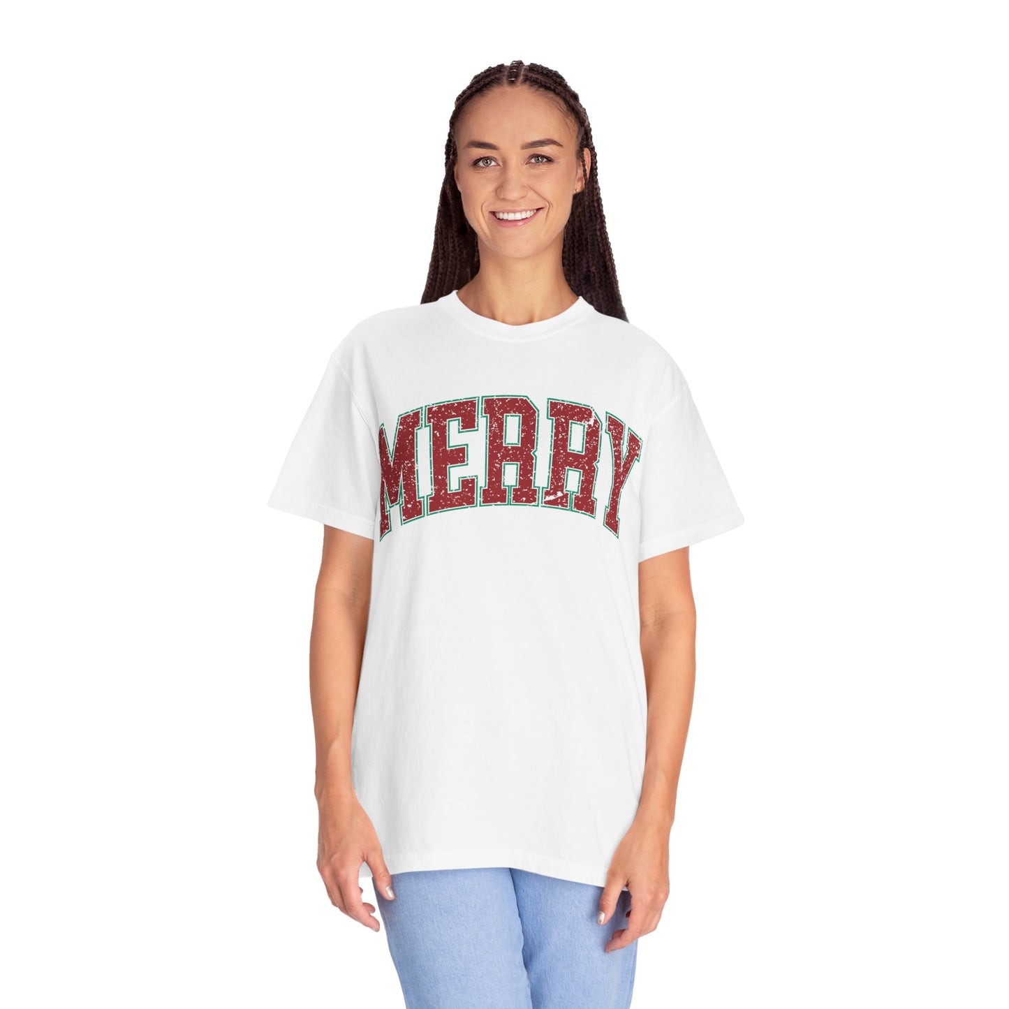 Retro Merry T-shirt | Festive Holiday Tees| Vintage Merry Shirt | Christmas Outfit | Festive Holiday | Christmas Gift