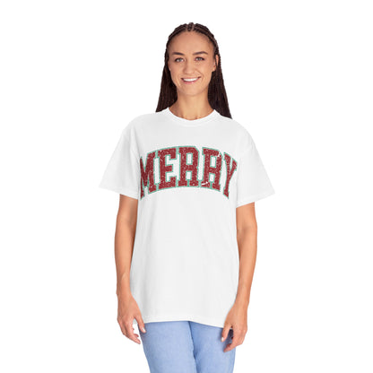 Retro Merry T-shirt | Festive Holiday Tees| Vintage Merry Shirt | Christmas Outfit | Festive Holiday | Christmas Gift