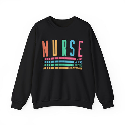 Nurse Caring Loyal Strong Sweatshirt | Funny Nurse Sweater | Nurse Life Top | Cute Nurse Gifts | Registered Nurse GIft Idea