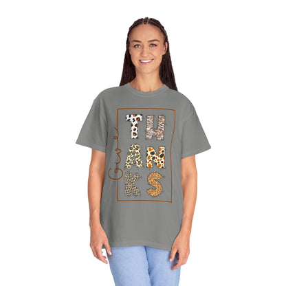Give Thanks T-shirt | Thanksgiving Leopard Animal Print Letters