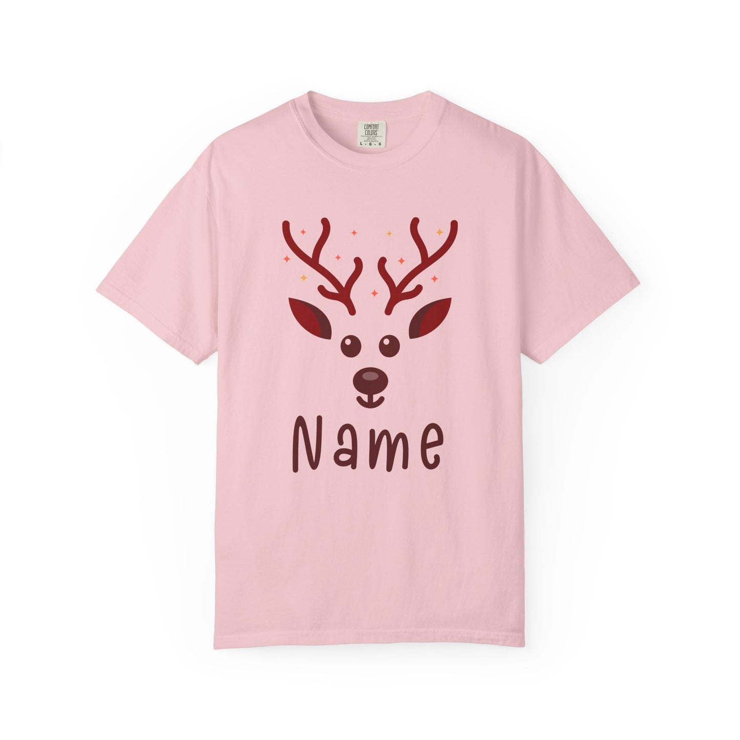Personalized Kids Christmas Shirt - Girls Reindeer Name Toddler Sweatshirt - Custom Retro Xmas Natural Onesie - Cute Holiday Girls Shirt