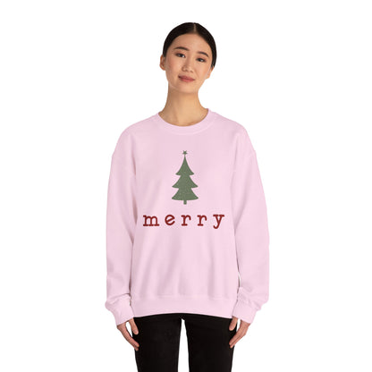 Retro Merry Sweatshirt | Merry Christmas Sweatshirt | Festive Holiday Pullover | Gift for Women | Christmas Minimalist Swater