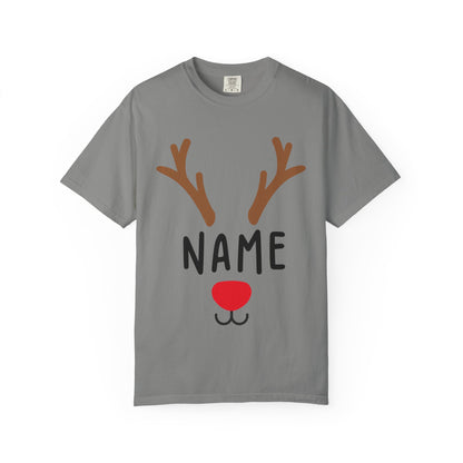 Matching Christmas Kids Shirts | Cute Custom Name Reindeer Graphic Sweatshirt for Family | Funny Customizable Family Christmas Shirts