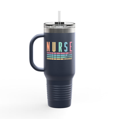 Nurse Caring Loyal Strong Travel Mug | Funny Nurse Bottle | Nurse Life Tumbler | Cute Nurse Mug | Registered Nurse GIft Idea