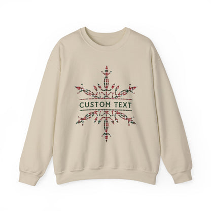 Custom Christmas Plaid Snowflake Family Name Shirt |  Personalized Holiday Group Sweatshirt |  Matching Cousin Crew Christmas Party Gift