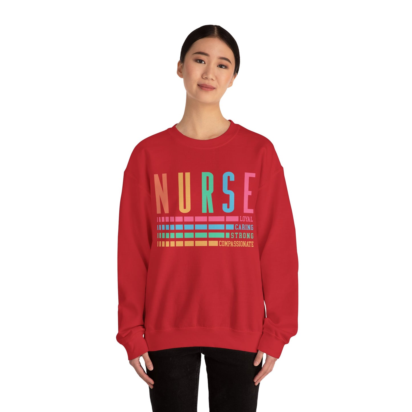 Nurse Caring Loyal Strong Sweatshirt | Funny Nurse Sweater | Nurse Life Top | Cute Nurse Gifts | Registered Nurse GIft Idea
