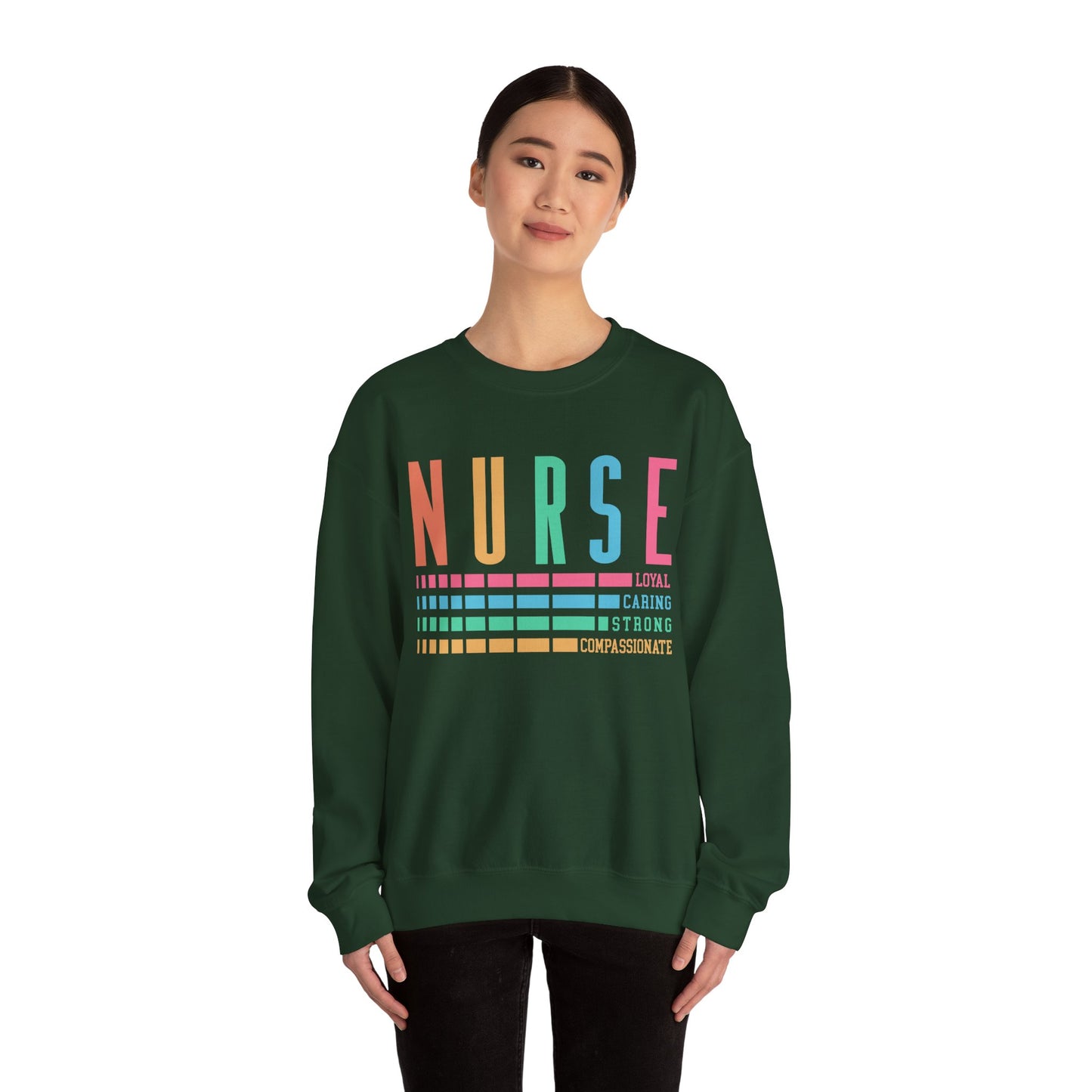 Nurse Caring Loyal Strong Sweatshirt | Funny Nurse Sweater | Nurse Life Top | Cute Nurse Gifts | Registered Nurse GIft Idea