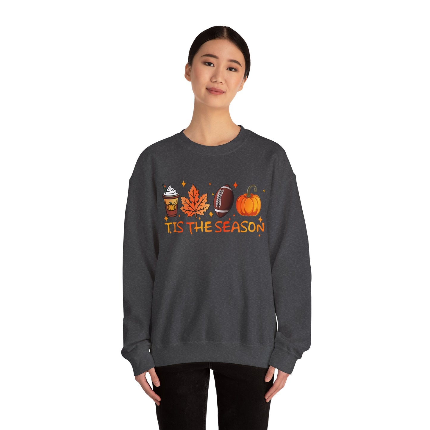 Tis the Season Autumn Icons Sweatshirt | Pumpkin Leaf Coffee Football