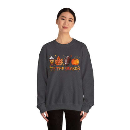Tis the Season Autumn Icons Sweatshirt | Pumpkin Leaf Coffee Football