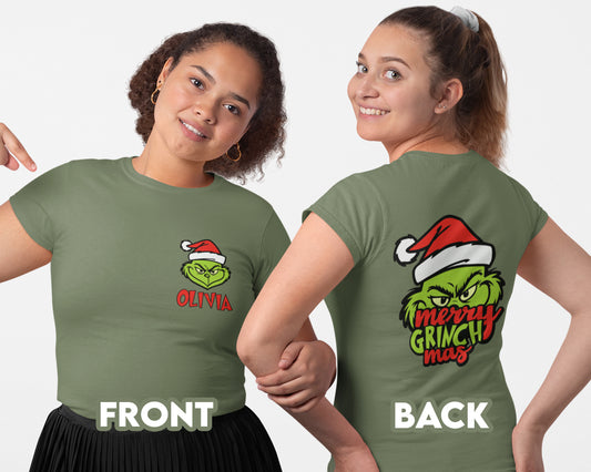 Custom Name Christmas Family Shirt | Christmas Matching Squad | Family Sweatshirt |  Party Sweaters | Funny Front and back Shirts