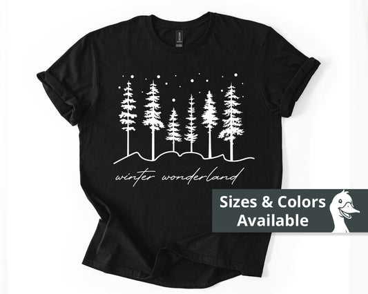 Wonderland T-shirt | Christmas Trees Winter Tees | Shirt For Women | Winter Gift | Family Xmas Outfit | Winter Lover Shirt