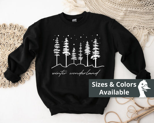 Christmas Trees Winter Wonderland Sweatshirt | Sweater For Women | Winter Gift | Family Xmas Sweatshirt | Winter Lover Top