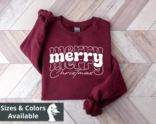 Merry Christmas Sweatshirt | Holiday Crewneck | Cute Xmas Sweater | Winter Holiday Gift | Cozy Christmas Sweatshirt