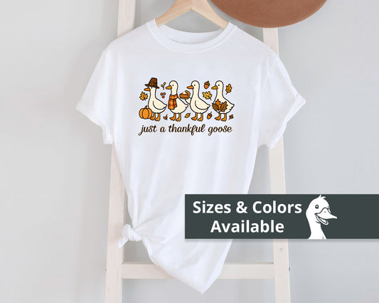 Thankful Goose T-shirt, Cute Fall Ducks, Silly Holiday Tee