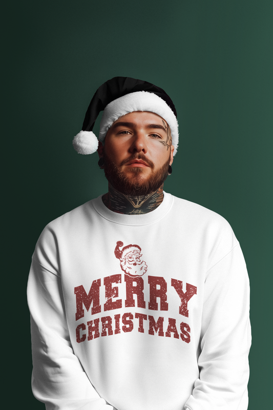 Retro Merry Christmas Santa Sweatshirt | Unisex Holiday Season Sweater | Santa Claus Sweatshirt | Christmas Gift | Christmas Season Top