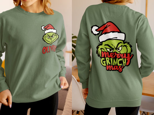 Custom Name Christmas Family Shirt | Christmas Matching Squad | Family Sweatshirt |  Party Sweaters | Funny Front and back Shirts