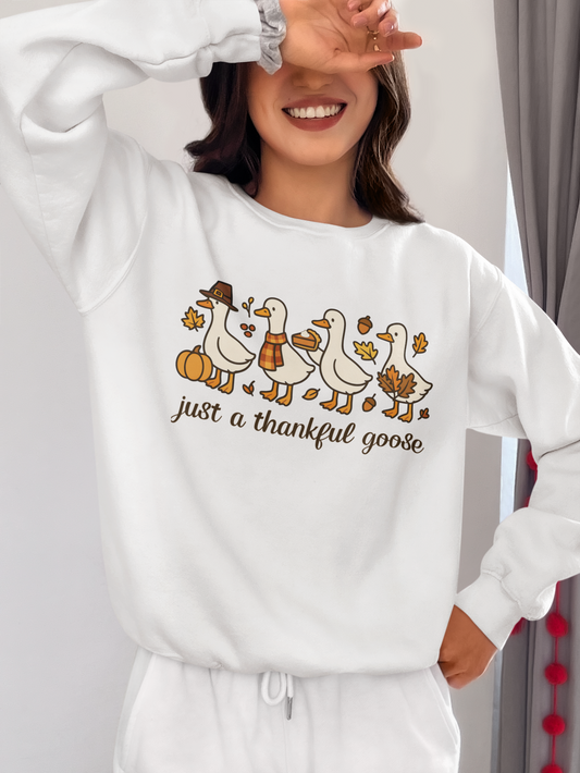 Thankful Goose Sweatshirt: Family Thanksgiving Shirt