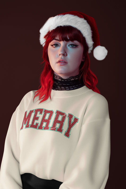 Womens Christmas Sweatshirt | Retro Christmas Vibes Sweatshirt | Holiday Sweater